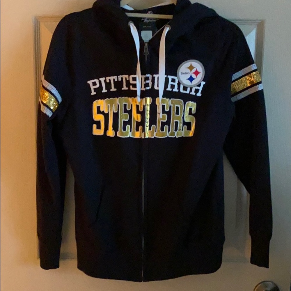 Steelers full zip hoodie. New!